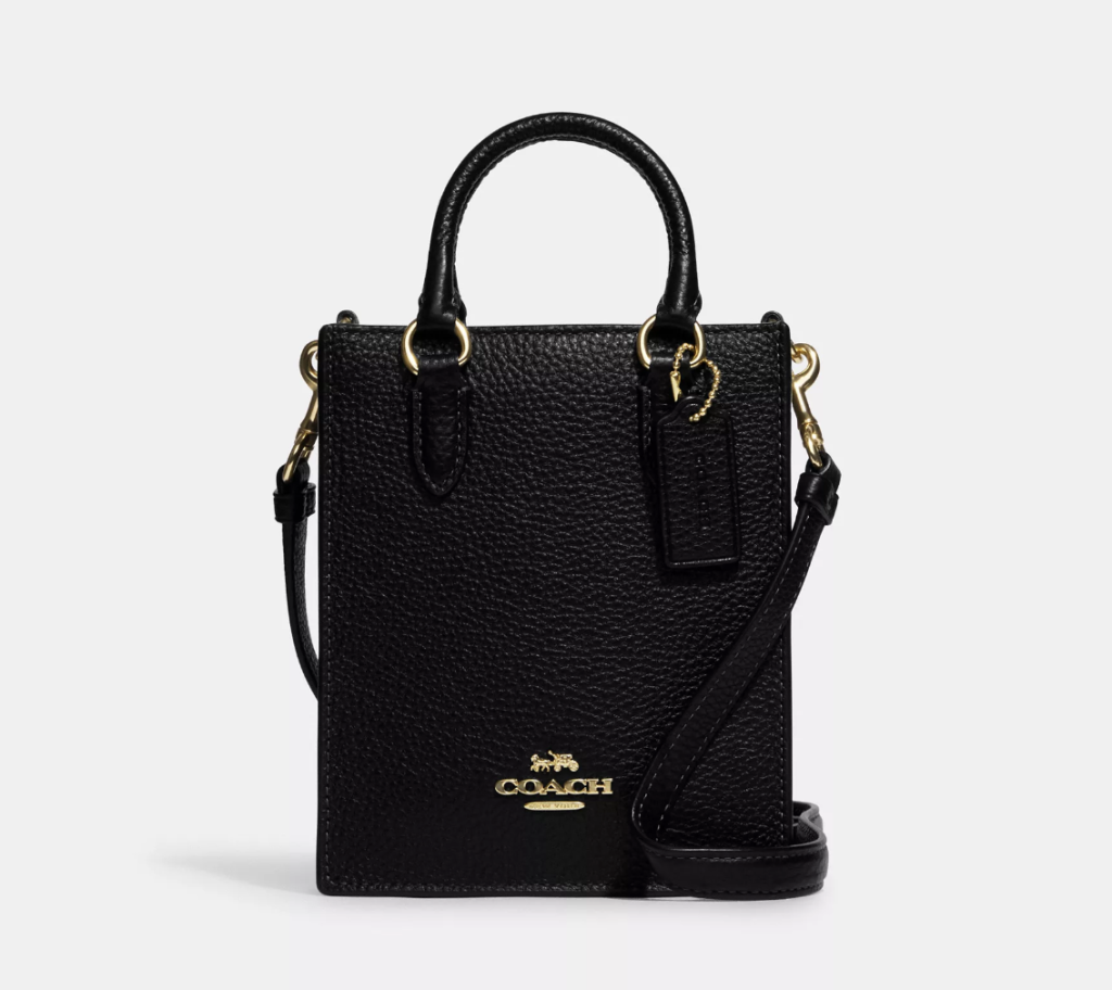 MINI NORTH SOUTH TOTE SOLID BLACK
